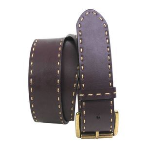 Anne Klein BROWN REAL LEATHER STITCH 1.5"Wd DRESS CASUAL WOMEN'S BELT Sz XL (I32